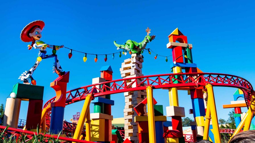 Photo of Toy Story Land rollercoaster with Jessie and Rex