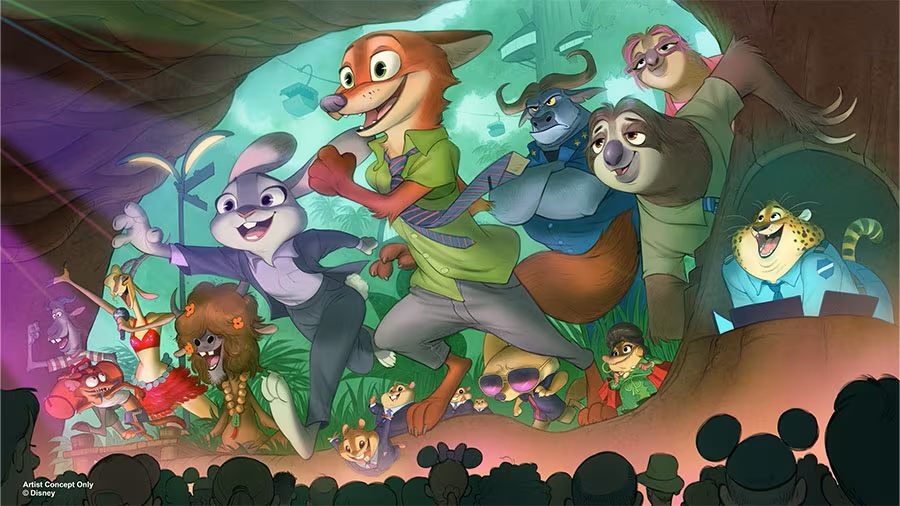 Concept art for the new Zootopia experience in Animal Kingdom