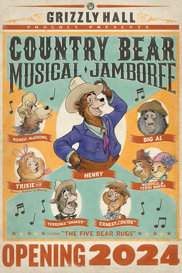 Concept Concert Poster for the updated Country Bear Musical Jamboree.