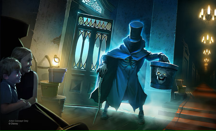 Concept art of Hatbox Ghost in the Haunted Mansion